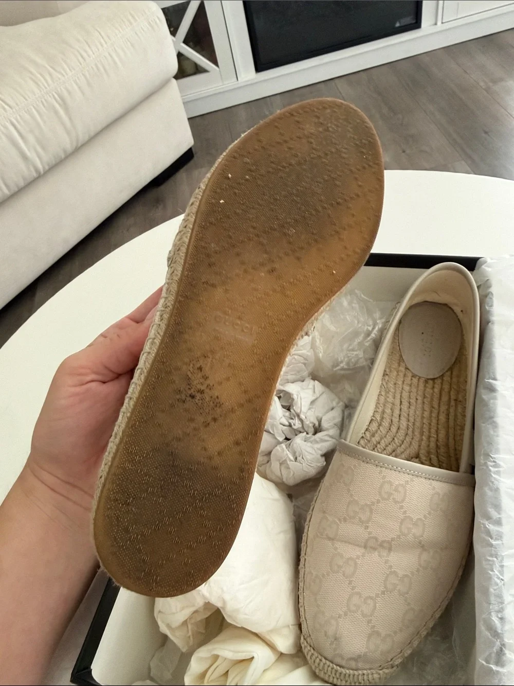Gucci Beige GG Canvas Espadrilles